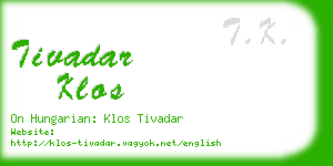 tivadar klos business card